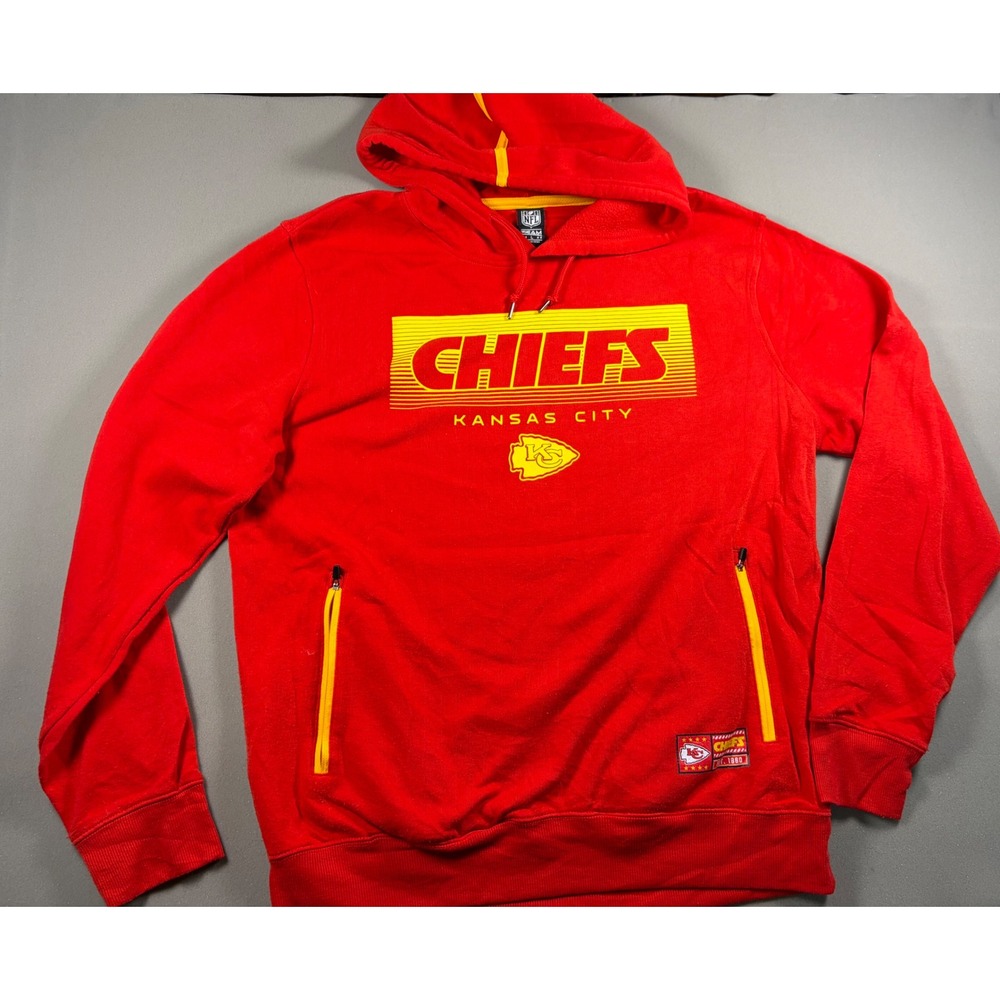 Kansas City Chiefs NFL Team Apparel Hoodie Red Mens Large Fleece Sweatshirt